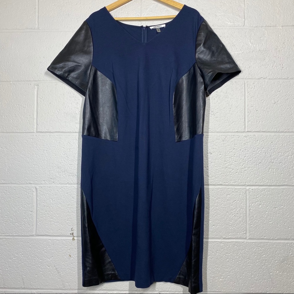DKNYC Women's Leather Panel Dress
